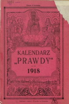 Kalendarz „Prawdy” na Rok Pański 1918