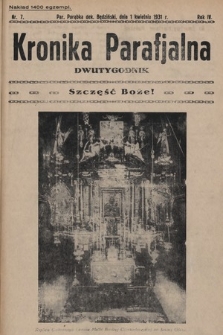 Kronika Parafjalna : dwutygodnik. 1931, nr 7