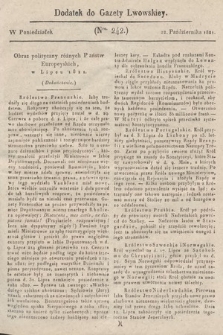 Dodatek do Gazety Lwowskiej : doniesienia urzędowe. 1821, nr 242