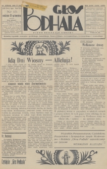 Głos Podhala : aktualny tygodnik powiatów: gorlickiego, jasielskiego, limanowskiego, nowosądeckiego, nowotarskiego i żywieckiego. 1936, nr 15