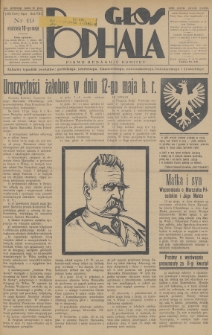 Głos Podhala : aktualny tygodnik powiatów: gorlickiego, jasielskiego, limanowskiego, nowosądeckiego, nowotarskiego i żywieckiego. 1936, nr 19