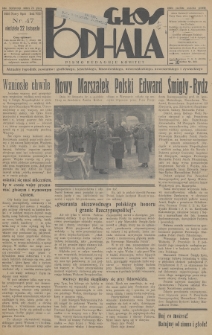 Głos Podhala : aktualny tygodnik powiatów: gorlickiego, jasielskiego, limanowskiego, nowosądeckiego, nowotarskiego i żywieckiego. 1936, nr 47