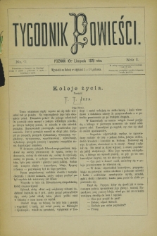 Tygodnik Powieści. R.1, nr 7 (16 listopada 1878)