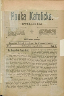 Nauka Katolicka (Posłaniec) : bezpłatny dodatek tygodniowy do „Wiarusa Polskiego”. R.4, nr 1 (4 stycznia 1895)