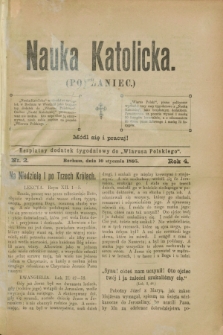 Nauka Katolicka (Posłaniec) : bezpłatny dodatek tygodniowy do „Wiarusa Polskiego”. R.4, nr 2 (10 stycznia 1895)