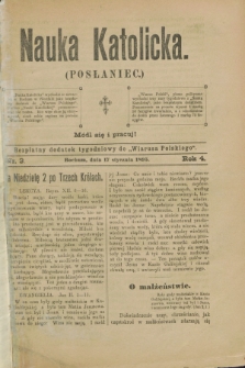 Nauka Katolicka (Posłaniec) : bezpłatny dodatek tygodniowy do „Wiarusa Polskiego”. R.4, nr 3 (17 stycznia 1895)