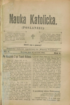 Nauka Katolicka (Posłaniec) : bezpłatny dodatek tygodniowy do „Wiarusa Polskiego”. R.4, nr 4 (24 stycznia 1895)