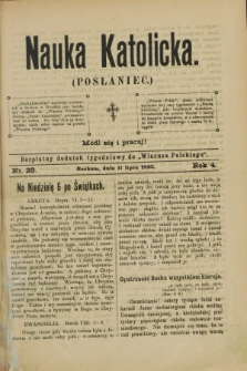 Nauka Katolicka (Posłaniec) : bezpłatny dodatek tygodniowy do „Wiarusa Polskiego”. R.4, nr 28 (11 lipca 1895)