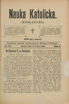Nauka Katolicka (Posłaniec) : bezpłatny dodatek tygodniowy do „Wiarusa Polskiego”. R.4, nr 34 (22 sierpnia 1895)