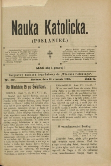 Nauka Katolicka (Posłaniec) : bezpłatny dodatek tygodniowy do „Wiarusa Polskiego”. R.4, nr 37 (12 września 1895)