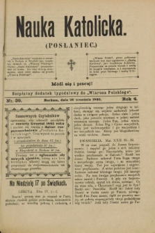 Nauka Katolicka (Posłaniec) : bezpłatny dodatek tygodniowy do „Wiarusa Polskiego”. R.4, nr 39 (26 września 1895)