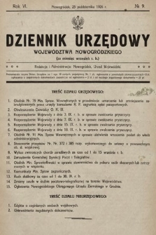 Dziennik Urzędowy Województwa Nowogródzkiego. 1926, nr 9