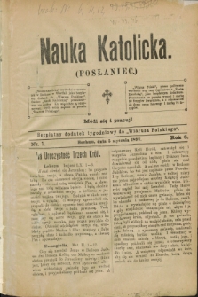 Nauka Katolicka (Posłaniec) : bezpłatny dodatek tygodniowy do „Wiarusa Polskiego”. R.6, nr 1 (5 stycznia 1897)