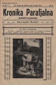 Kronika Parafjalna : dwutygodnik. 1931, nr 22