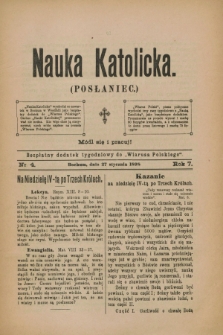 Nauka Katolicka (Posłaniec) : bezpłatny dodatek tygodniowy do „Wiarusa Polskiego”. R.7, nr 4 (27 stycznia 1898)