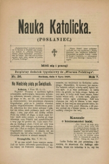Nauka Katolicka (Posłaniec) : bezpłatny dodatek tygodniowy do „Wiarusa Polskiego”. R.7, nr 26 (2 lipca 1898)