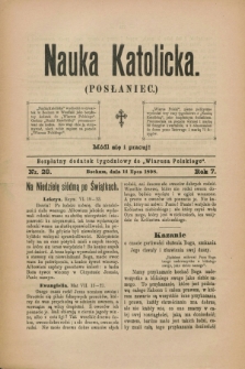 Nauka Katolicka (Posłaniec) : bezpłatny dodatek tygodniowy do „Wiarusa Polskiego”. R.7, nr 28 (14 lipca 1898)