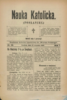 Nauka Katolicka (Posłaniec) : bezpłatny dodatek tygodniowy do „Wiarusa Polskiego”. R.7, nr 38 (22 września 1898)