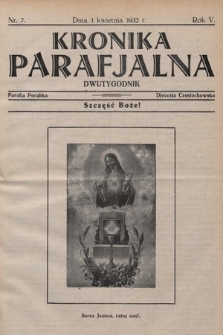 Kronika Parafjalna : dwutygodnik. 1932, nr 7