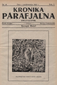 Kronika Parafjalna : dwutygodnik. 1932, nr 15