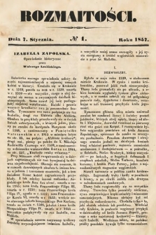 Rozmaitości : pismo dodatkowe do Gazety Lwowskiej. 1857, nr 1