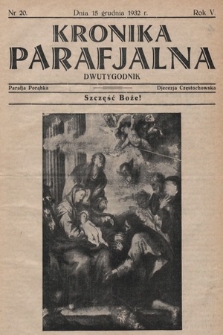 Kronika Parafjalna : dwutygodnik. 1932, nr 20