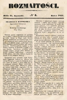 Rozmaitości : pismo dodatkowe do Gazety Lwowskiej. 1857, nr 3
