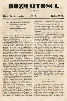 Rozmaitości : pismo dodatkowe do Gazety Lwowskiej. 1857, nr 4