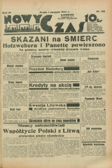 Nowy Czas. R.4, nr 195 (1 sierpnia 1934)