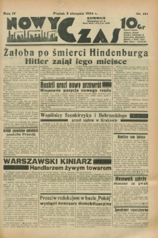 Nowy Czas. R.4, nr 197 (3 sierpnia 1934)