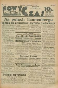 Nowy Czas. R.4, nr 198 (4 sierpnia 1934)