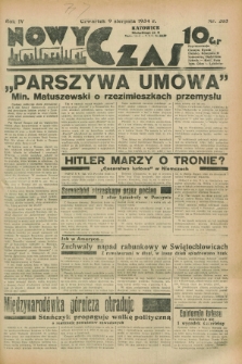 Nowy Czas. R.4, nr 203 (9 sierpnia 1934)