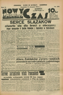 Nowy Czas. R.4, nr 206 (12 sierpnia 1934)