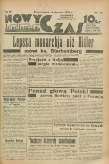 Nowy Czas. R.4, nr 207 (13 sierpnia 1934)