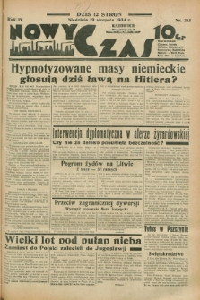 Nowy Czas. R.4, nr 213 (19 sierpnia 1934)