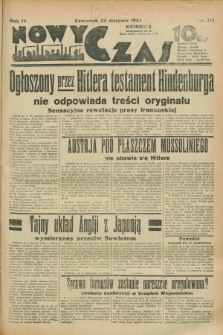 Nowy Czas. R.4, nr 217 (23 sierpnia 1934)