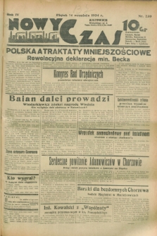 Nowy Czas. R.4, nr 239 (14 września 1934)