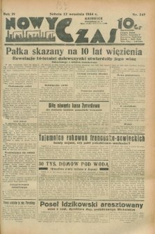 Nowy Czas. R.4, nr 247 (22 września 1934)