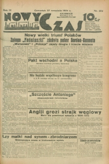 Nowy Czas. R.4, nr 252 (27 września 1934)