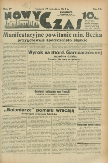 Nowy Czas. R.4, nr 254 (29 września 1934)
