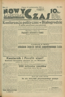 Nowy Czas. R.4, nr 274 (19 października 1934)