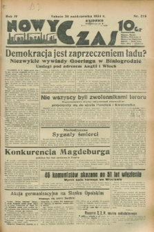 Nowy Czas. R.4, nr 275 (20 października 1934)