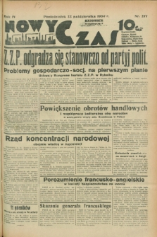 Nowy Czas. R.4, nr 277 (22 października 1934)