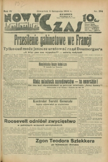 Nowy Czas. R.4, nr 294 (8 listopada 1934)
