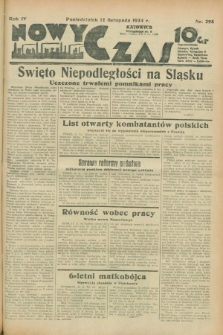 Nowy Czas. R.4, nr 298 (12 listopada 1934)