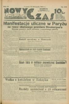 Nowy Czas. R.4, nr 299 (13 listopada 1934)