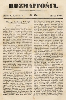 Rozmaitości : pismo dodatkowe do Gazety Lwowskiej. 1857, nr 14