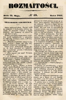 Rozmaitości : pismo dodatkowe do Gazety Lwowskiej. 1857, nr 19