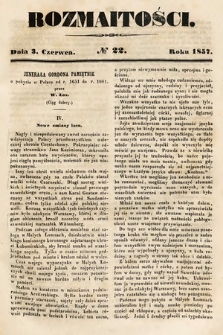 Rozmaitości : pismo dodatkowe do Gazety Lwowskiej. 1857, nr 22