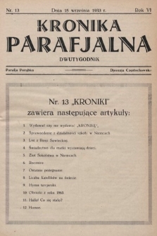 Kronika Parafjalna : dwutygodnik. 1933, nr 13